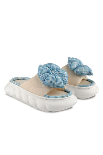 ESEM EA22SK028 Women's Slippers Beige - Blue - Thumbnail