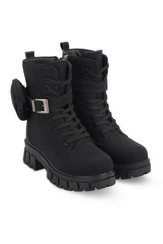 ESEM HELLO Women's Boot Black Nubuck - Thumbnail