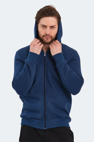 Slazenger BACK Erkek Sweatshirt Indigo - Thumbnail