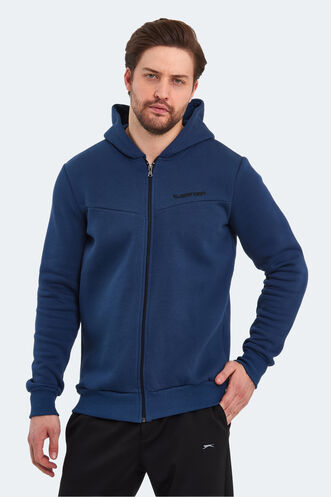 Slazenger BACK Erkek Sweatshirt Indigo - Thumbnail