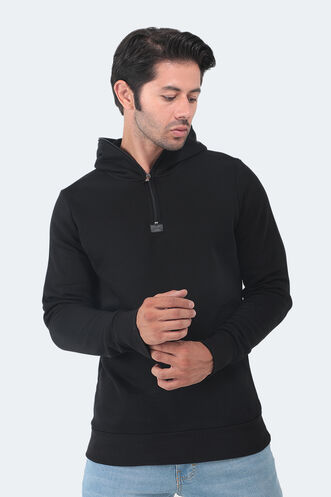 Slazenger BAHA Erkek Sweatshirt Siyah - Thumbnail