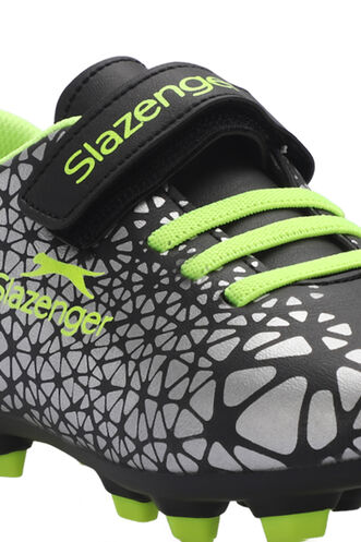 Slazenger CRYSTAL Unisex Kids Football Shoes Black - Green - Thumbnail