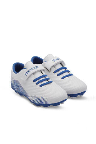 Slazenger CULTURAL Unisex Kids Football Shoes White - Royal Blue - Thumbnail