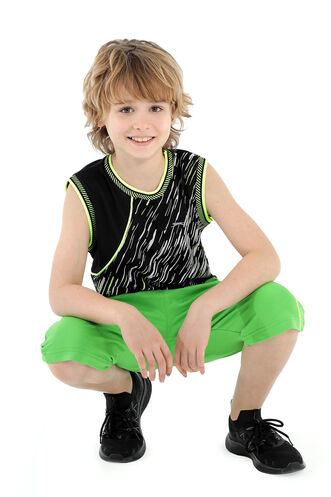 Slazenger DAFINA Boys' Sleeveless T-Shirt Black - Yellow - Thumbnail