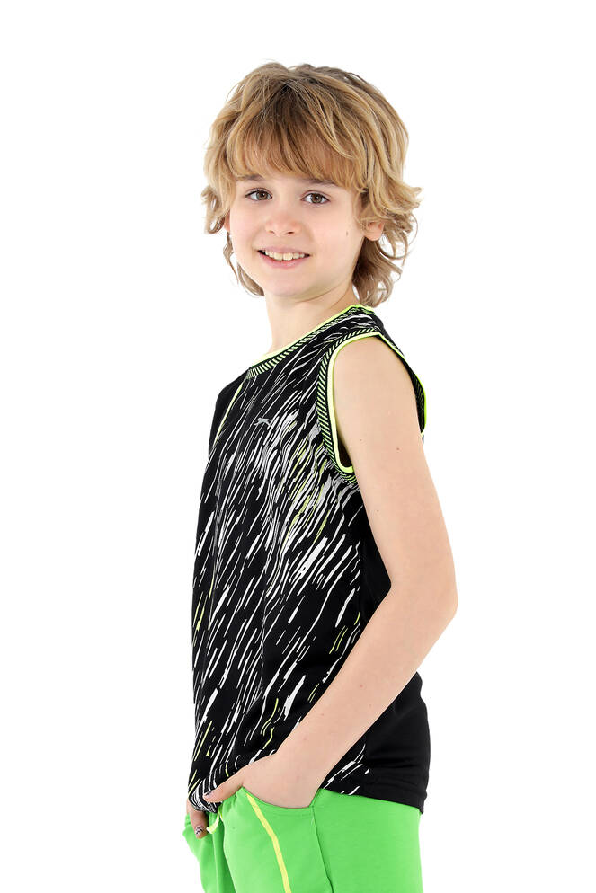 Slazenger DAFINA Boys' Sleeveless T-Shirt Black - Yellow