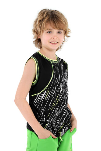 Slazenger DAFINA Boys' Sleeveless T-Shirt Black - Yellow - Thumbnail