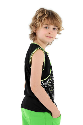 Slazenger DAFINA Boys' Sleeveless T-Shirt Black - Yellow - Thumbnail