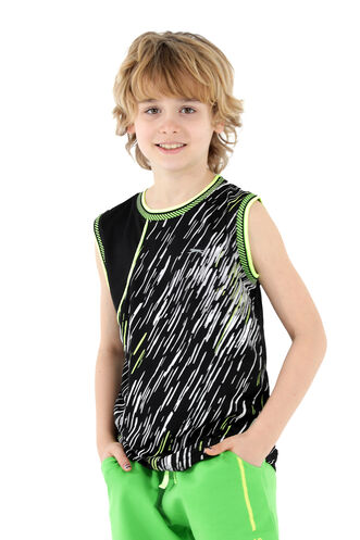 Slazenger DAFINA Boys' Sleeveless T-Shirt Black - Yellow - Thumbnail