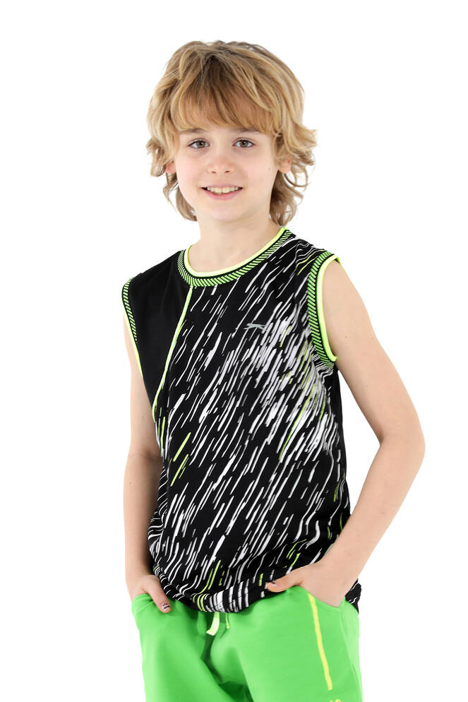 Slazenger DAFINA Boys' Sleeveless T-Shirt Black - Yellow