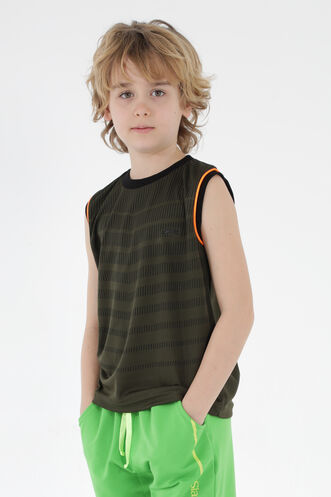 Slazenger DAIVA Boys' Sleeveless T-Shirt Khaki - Thumbnail