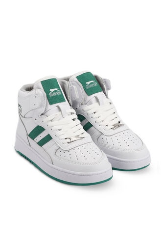 Slazenger DAPHNE HIGH Women's Sneaker Shoes White - Green - Thumbnail