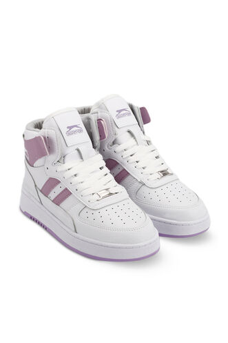 Slazenger DAPHNE HIGH Women's Sneaker Shoes White - Purple - Thumbnail