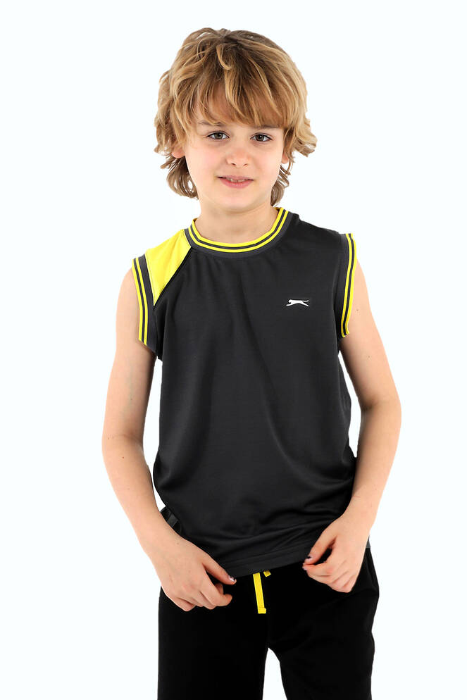 Slazenger DAVE Boys Sleeveless T-Shirt Dark Grey