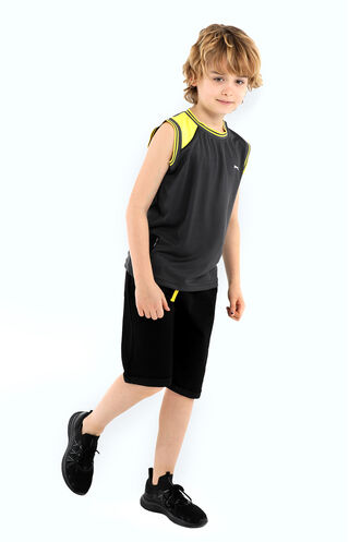 Slazenger DAVE Boys Sleeveless T-Shirt Dark Grey - Thumbnail