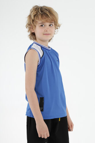 Slazenger DAVE Boys' Sleeveless T-Shirt Saks Blue - Thumbnail