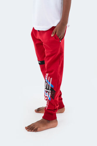 Slazenger DEVAN Kids' Tracksuit Bottoms Red - Thumbnail