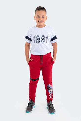 Slazenger DEVAN Kids' Tracksuit Bottoms Red - Thumbnail