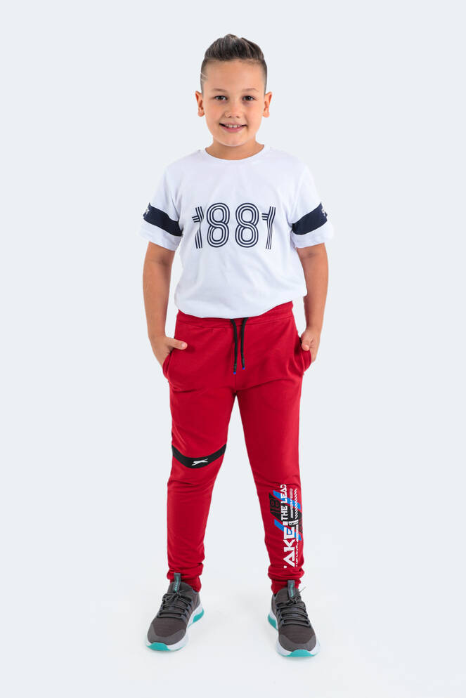 Slazenger DEVAN Unisex Çocuk Eşofman Altı Kırmızı