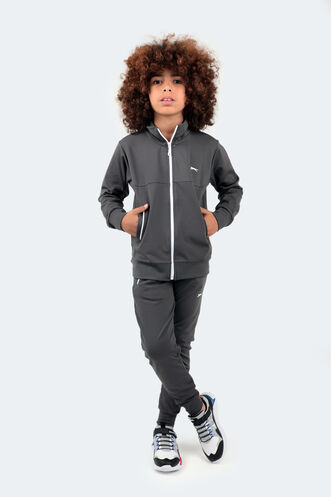 Slazenger DIFFER Unisex Children's Tracksuit Dark Grey - Thumbnail