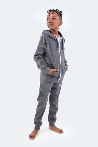 Slazenger DIKLA Unisex Children's Tracksuit Dark Grey - Thumbnail