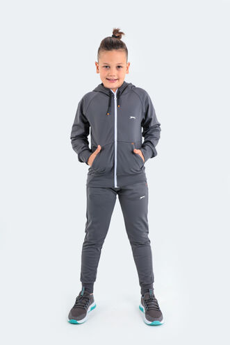 Slazenger DIKLA Unisex Children's Tracksuit Dark Grey - Thumbnail