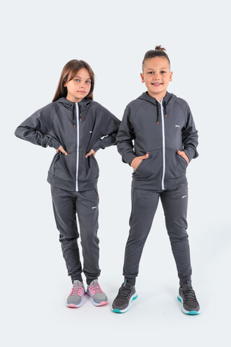 Slazenger DIKLA Unisex Children's Tracksuit Dark Grey - Thumbnail