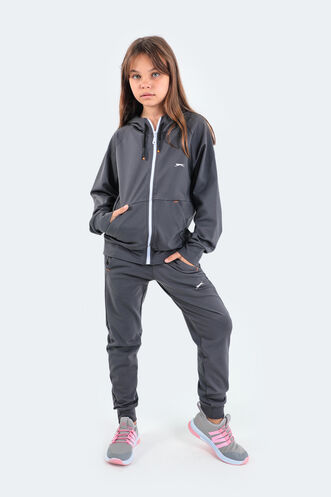 Slazenger DIKLA Unisex Children's Tracksuit Dark Grey - Thumbnail