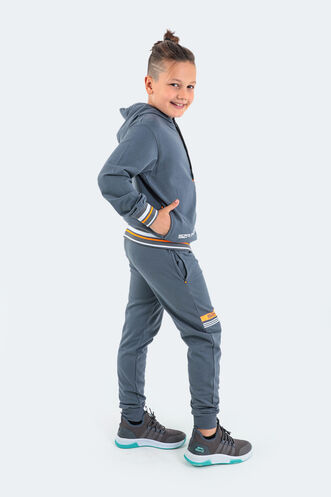 Slazenger DIODOR Unisex Children's Tracksuit Dark Grey - Thumbnail