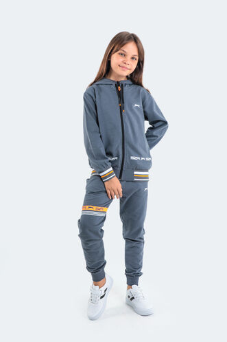 Slazenger DIODOR Unisex Children's Tracksuit Dark Grey - Thumbnail