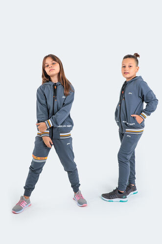 Slazenger DIODOR Unisex Children's Tracksuit Dark Grey - Thumbnail