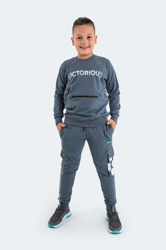 Slazenger DION Children's Tracksuit Dark Gray - Thumbnail