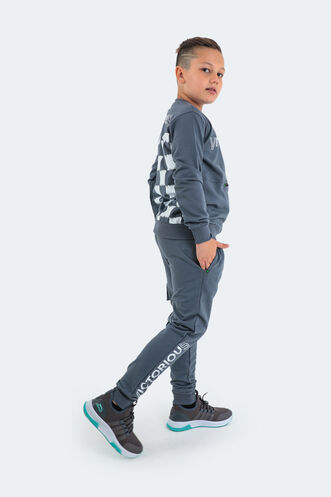 Slazenger DION Children's Tracksuit Dark Gray - Thumbnail