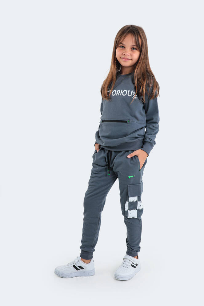 Slazenger DION Unisex Çocuk Eşofman Takım Koyu Gri