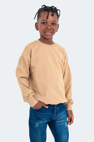 Slazenger DNA Unisex Kids Sweatshirt Beige - Thumbnail