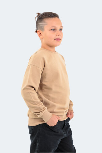 Slazenger DNA Unisex Kids Sweatshirt Beige - Thumbnail