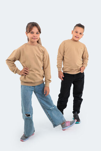 Slazenger DNA Unisex Kids Sweatshirt Beige - Thumbnail