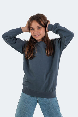 Slazenger DNA Kids Unisex Sweatshirt Dark Grey - Thumbnail