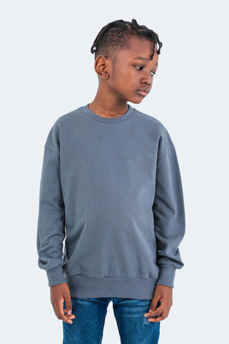 Slazenger DNA Kids Unisex Sweatshirt Dark Grey - Thumbnail