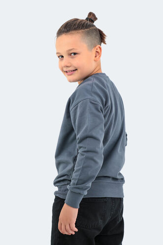 Slazenger DNA Kids Unisex Sweatshirt Dark Grey - Thumbnail