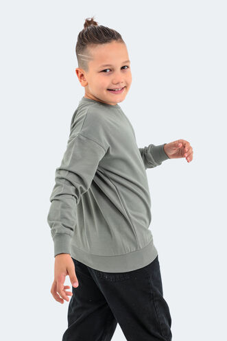 Slazenger DNA Kids Unisex Sweatshirt Khaki - Thumbnail