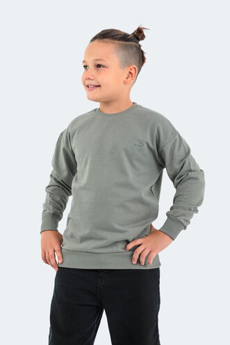 Slazenger DNA Kids Unisex Sweatshirt Khaki - Thumbnail