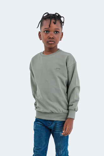 Slazenger DNA Kids Unisex Sweatshirt Khaki - Thumbnail