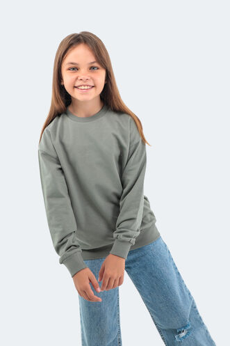 Slazenger DNA Kids Unisex Sweatshirt Khaki - Thumbnail