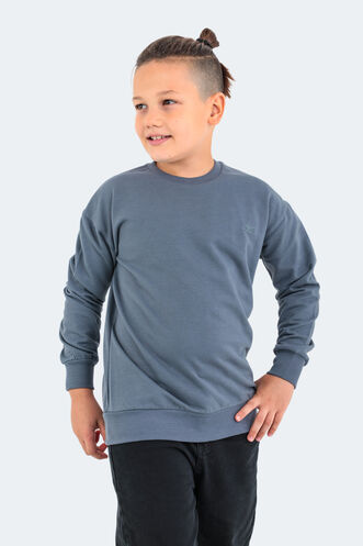 Slazenger DNA Unisex Çocuk Sweatshirt Koyu Gri - Thumbnail