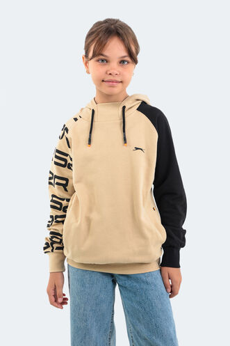 Slazenger DRAVEN Children's Unisex Sweatshirt Beige - Thumbnail