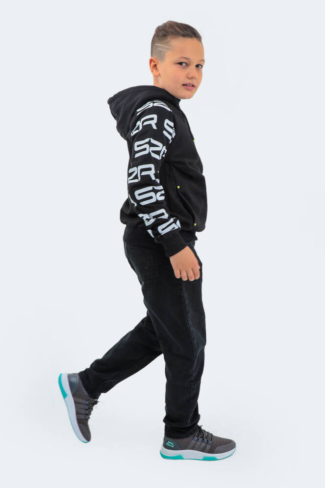 Slazenger DRAVEN Children's Unisex Sweatshirt Black - White