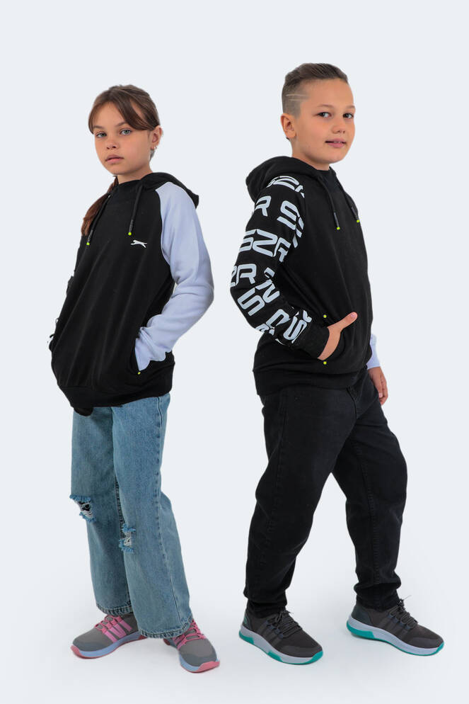 Slazenger DRAVEN Children's Unisex Sweatshirt Black - White