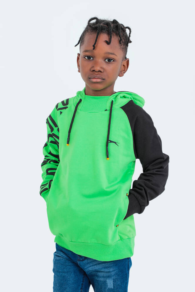 Slazenger DRAVEN Children's Unisex Sweatshirt Green - Gray