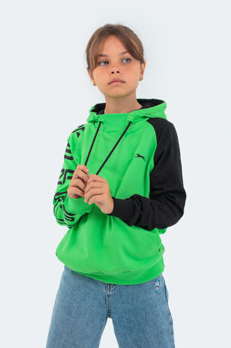 Slazenger DRAVEN Children's Unisex Sweatshirt Green - Gray - Thumbnail