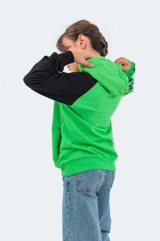 Slazenger DRAVEN Children's Unisex Sweatshirt Green - Gray - Thumbnail